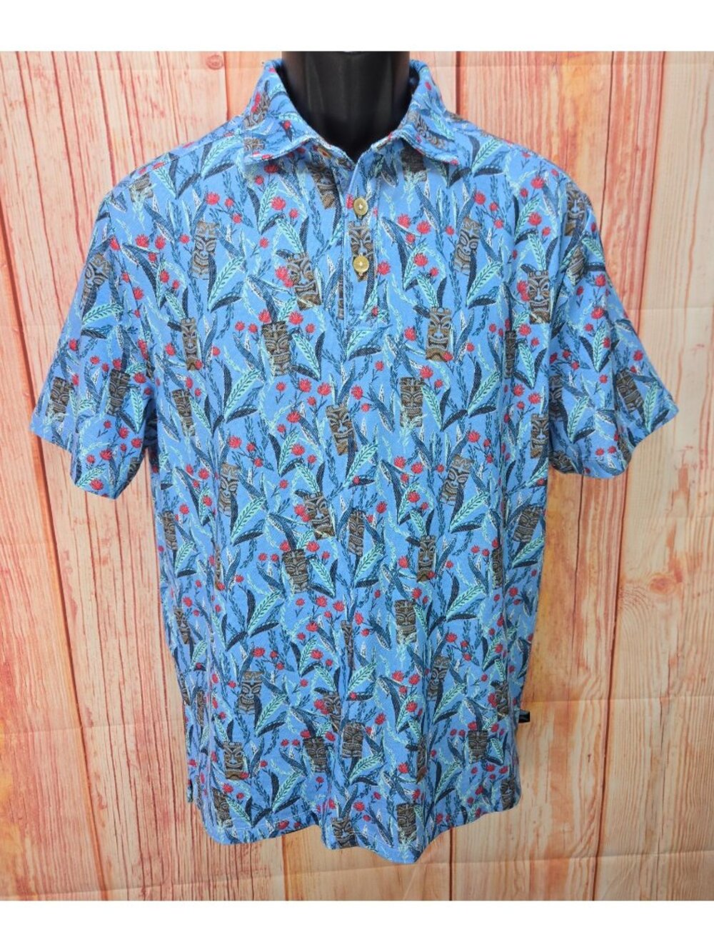 Tommy Bahama Mens Blue Floral Polo Small
